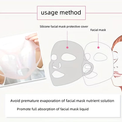 3D Silicone Mask Cover Fixed Mask Tool Ear Hanging Mask for Moisturizing Face Reusable Firming Facial Tool