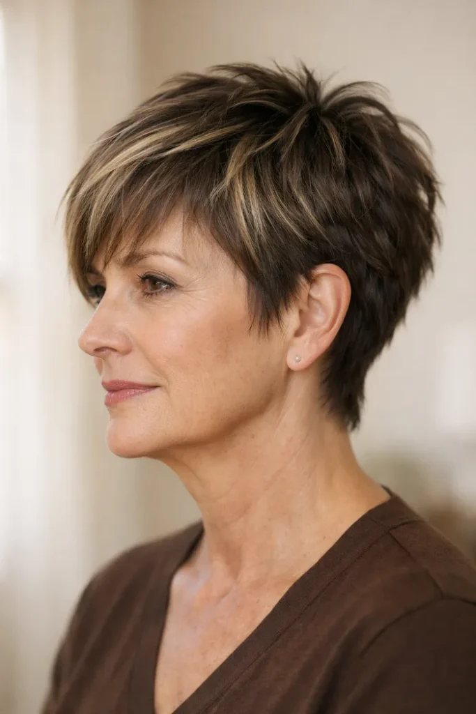 Soft Cocoa Pixie with Side Layers