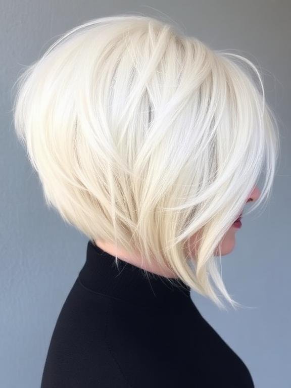 Frosted Blonde Bob with Razored Layers