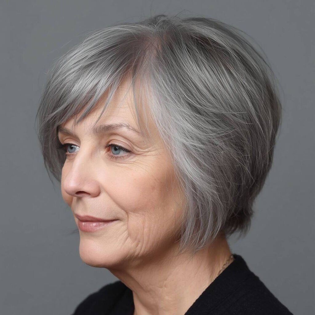 Frosted Grey Bixie with Soft Layers
