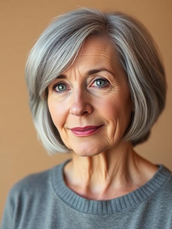 Natural Grey Wash and Wear Bob
