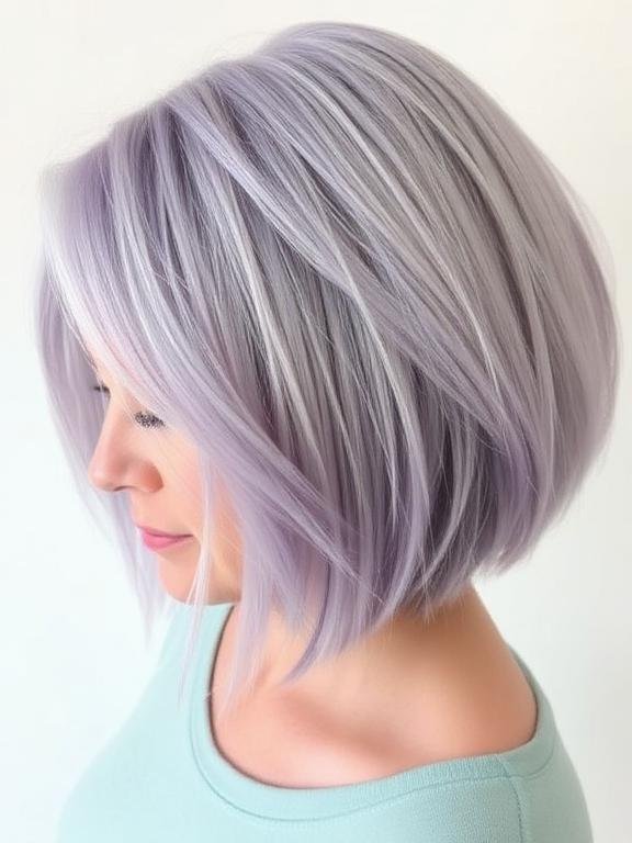 Silver Violet Bob with Disconnected Layers