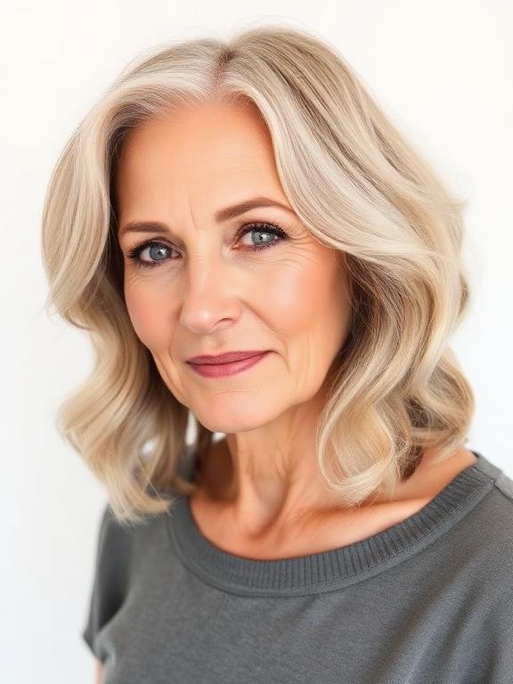 Wavy Ash Blonde Lob