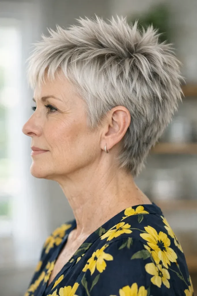 Soft Silver Spiky Pixie