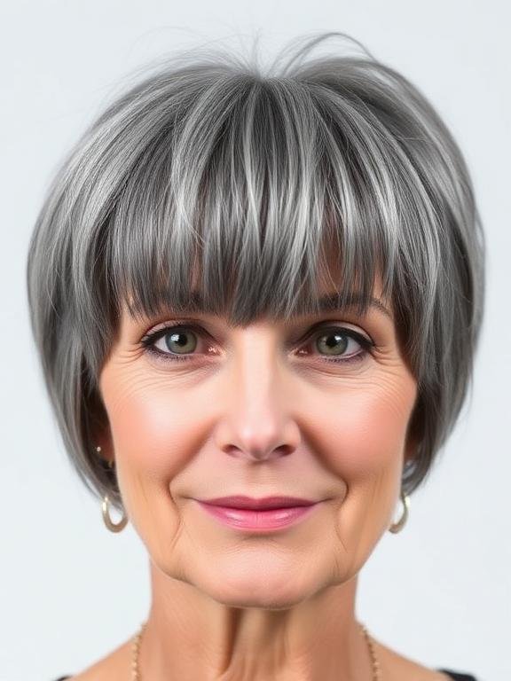 Slate Gray Shag with Razored Layers and Full Fringe