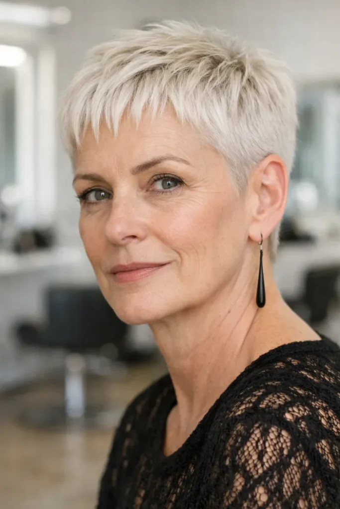 Icy Blonde Micro Choppy Pixie