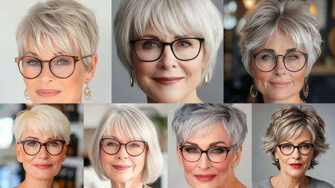 Short Hairstyles with Glasses Over 50