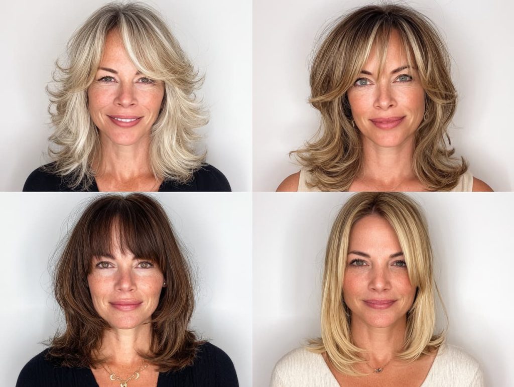 Medium Length Haircuts With Bangs Over 50